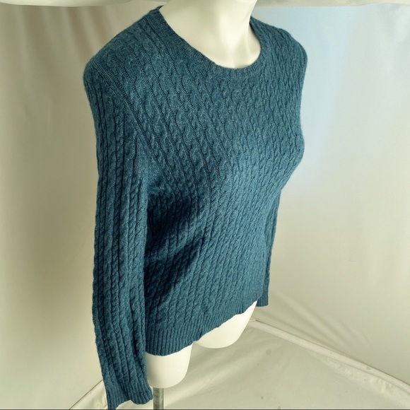 Express Design Studio Y2K cashmere blend teal sweater - Picture 2 of 11